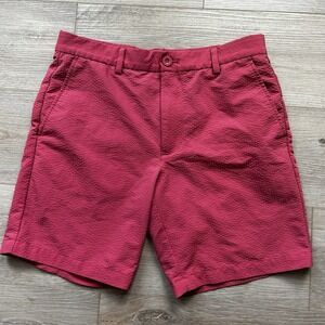 Vineyard Vines Shorts‎ Mens 30 Coral Seersucker Golf Performance
